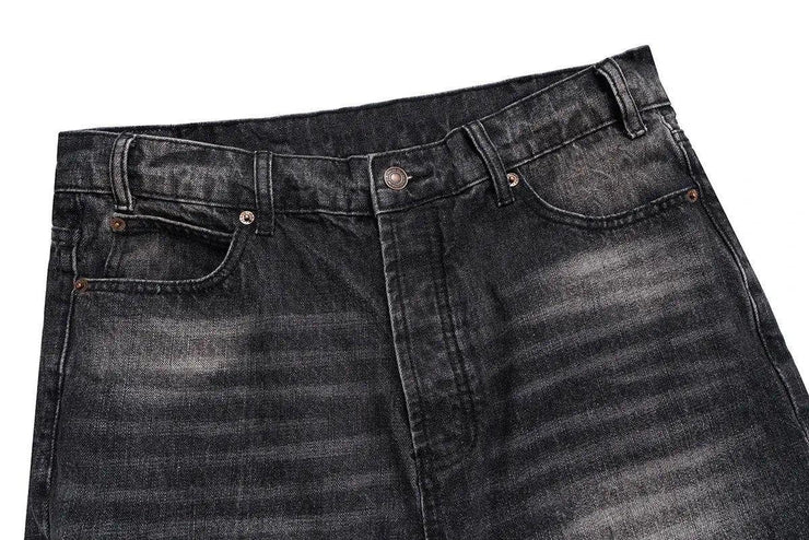 Black Washed Damaged Grunge Baggy Jeans
