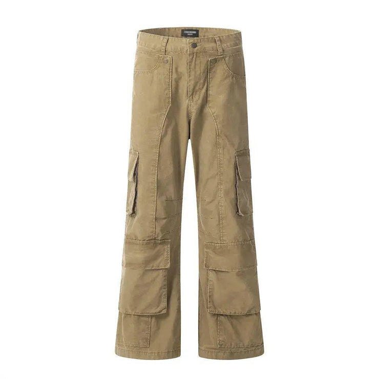 Multi-Pockets Cargo Carpenter Wide Leg Pant