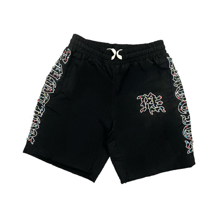 ME" Rhinestone Nylon Shorts