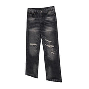 Black Washed Damaged Grunge Baggy Jeans