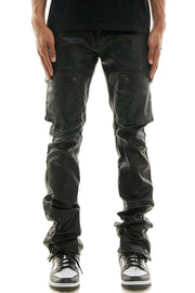 WAXED SNAP CARGO PANTS STACKED FIT (KNB3396)