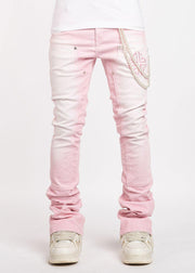 Velvet Pink Carpenter Stacked Denim