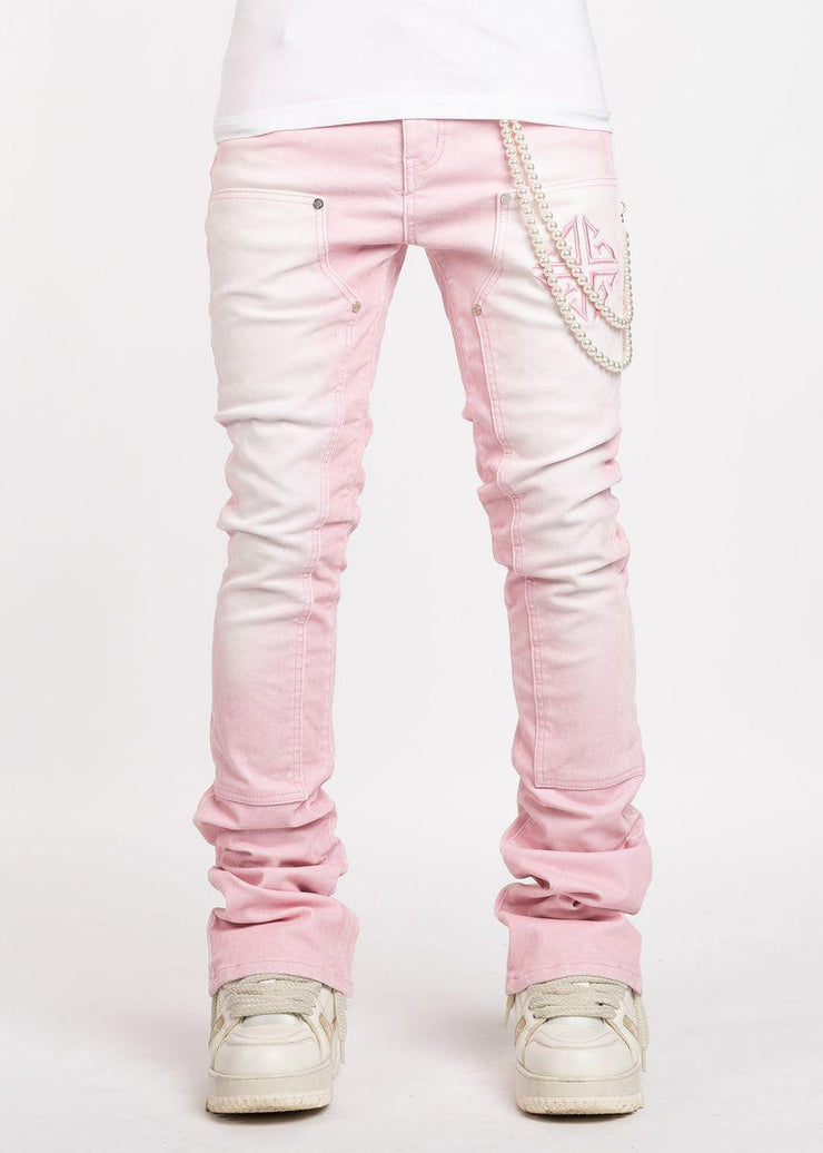 Velvet Pink Carpenter Stacked Denim