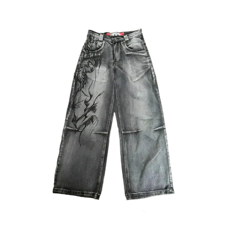 Vintage Y2K Gothic Tribal Baggy Jean