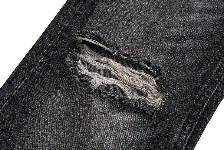 Black Washed Damaged Grunge Baggy Jeans