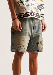 Scribble Denim Short