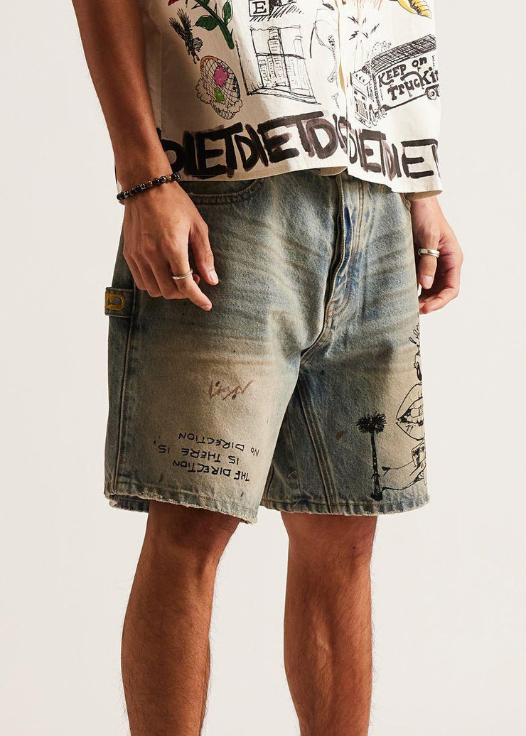 Scribble Denim Short