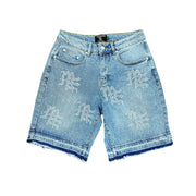 ME' Rhinestone Blue Denim Shorts