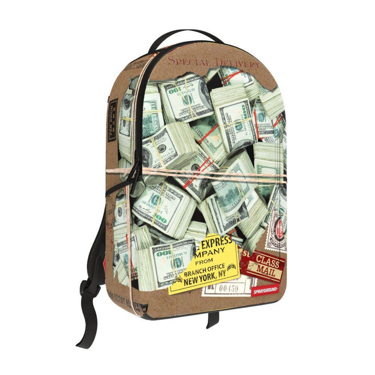 TORN PACKAGING BACKPACK