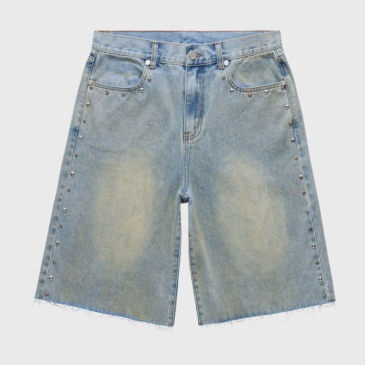 Studded Denim Shorts