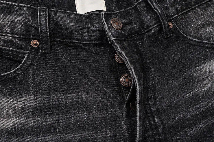 Black Washed Damaged Grunge Baggy Jeans