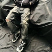 Black Washed Damaged Grunge Baggy Jeans