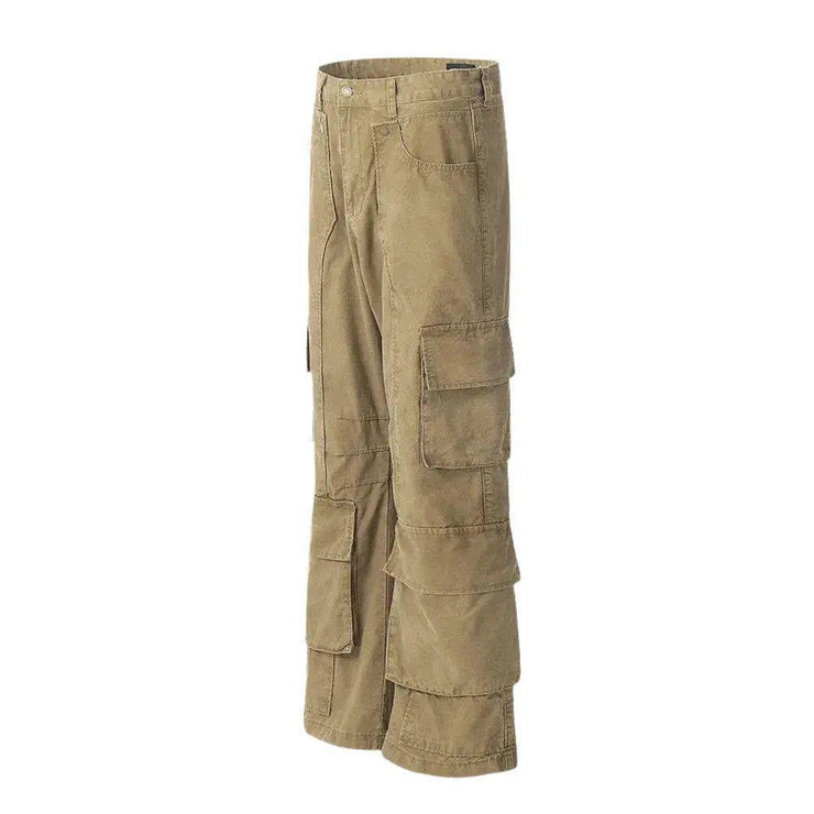 Multi-Pockets Cargo Carpenter Wide Leg Pant