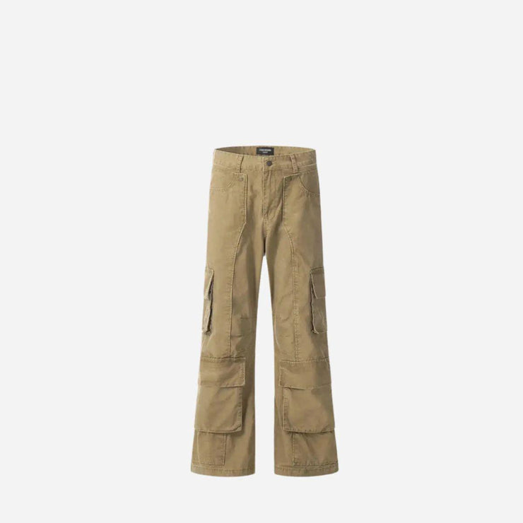 Multi-Pockets Cargo Carpenter Wide Leg Pant