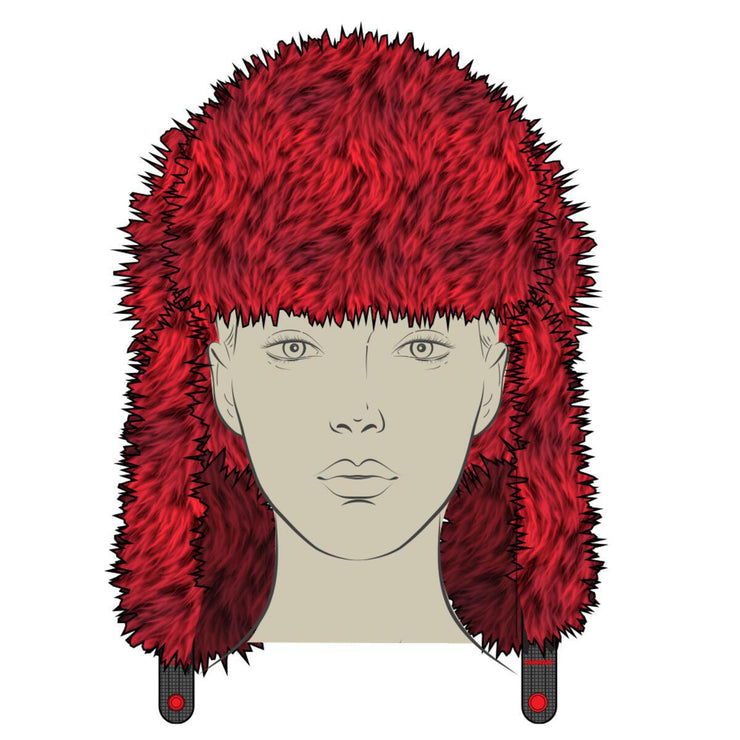 SKY HIGH SEEKERS ARCTIC RED FUR TRAPPER HAT