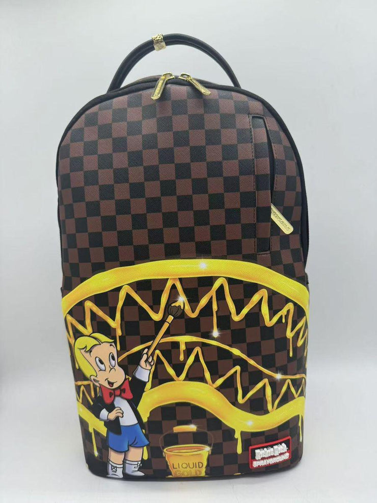 RICHIE RICH GOLD SHARKMOUTH DLXSV BACKPACK (B7257)