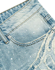 ZEBRA DENIM SHORTS