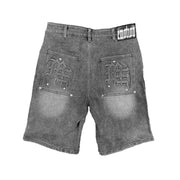 Paisley' Denim Black Shorts