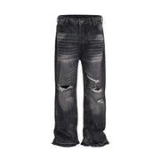 Black Washed Damaged Grunge Baggy Jeans