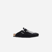 Nubuck Leather Skeleton Flat Slides Slippers