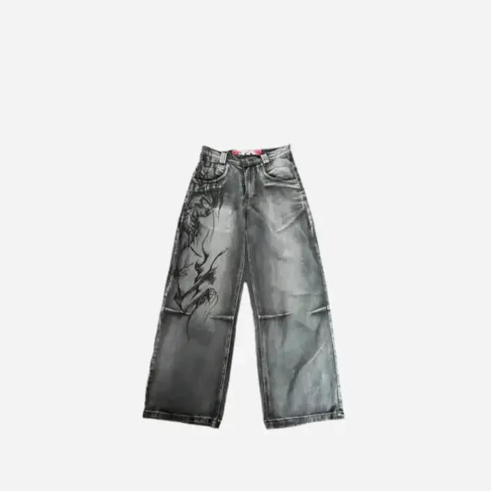 Vintage Y2K Gothic Tribal Baggy Jean