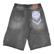 WASHED MULTI CARGO DENIM JORTS