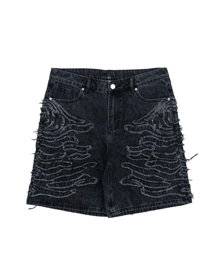 ZEBRA DENIM SHORTS