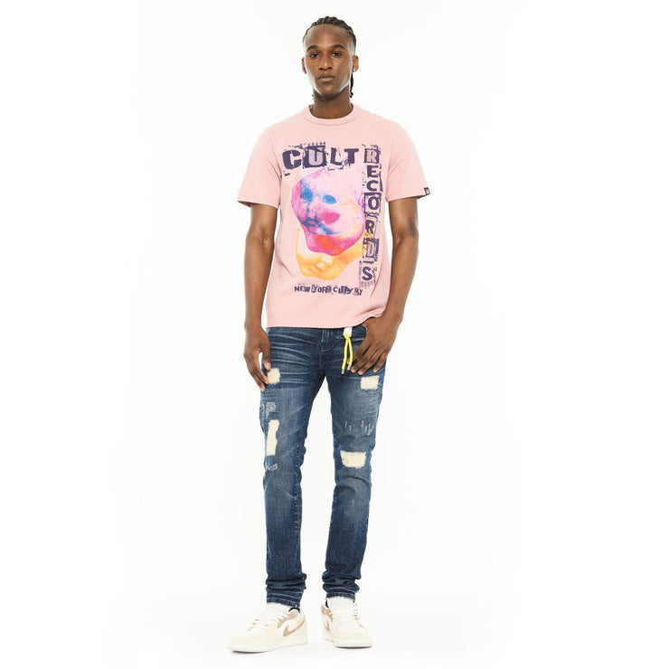 SHORT SLEEVE HEAVY WEIGHT CREW NECK "CULT RECORDS" TEE