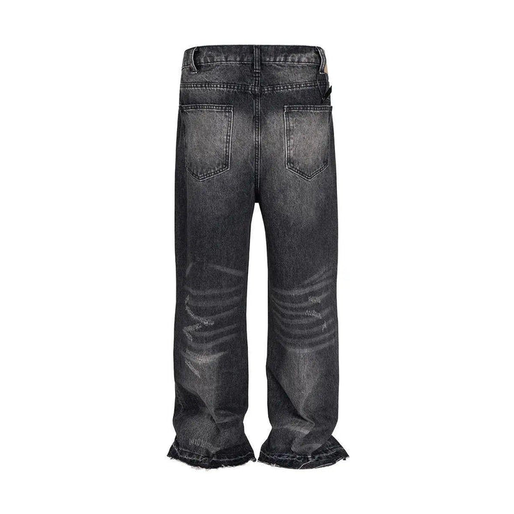 Black Washed Damaged Grunge Baggy Jeans
