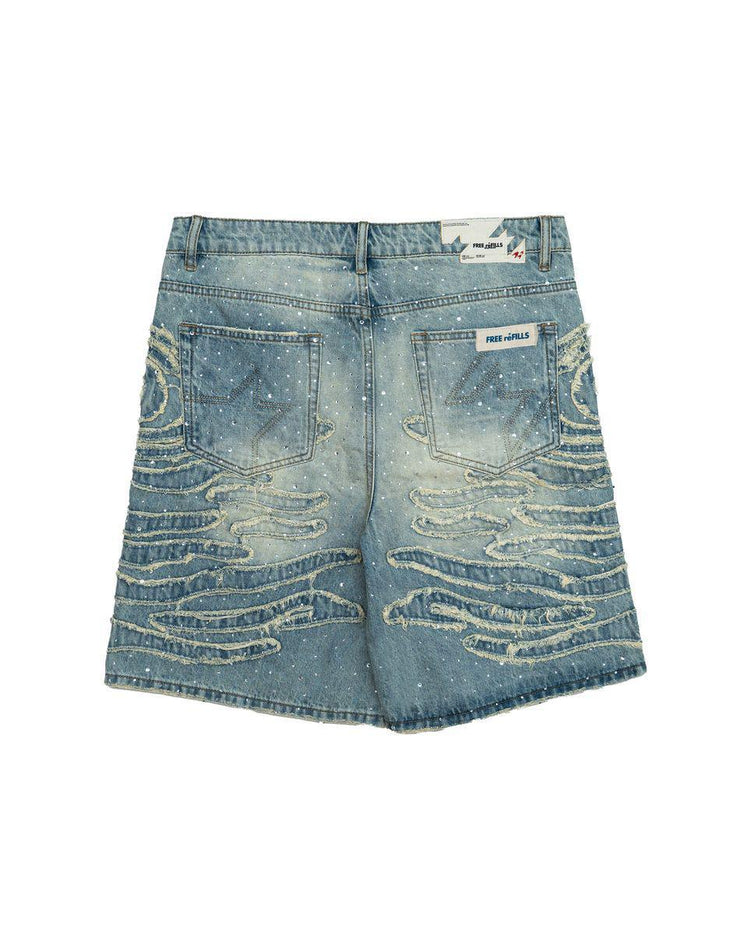 ZEBRA DENIM SHORTS