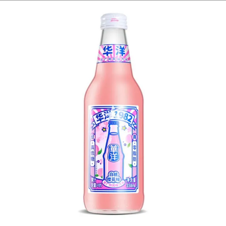 Huayang 1982 Sparkling White Peach and Sakura Juice 358ml