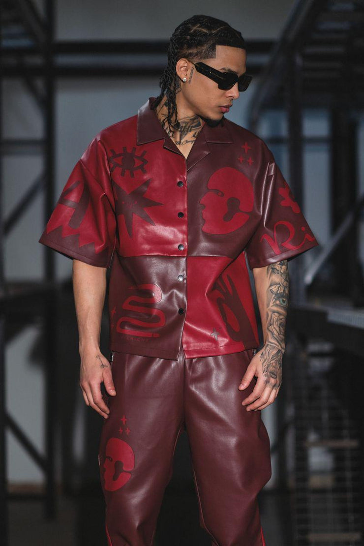 Tribal colorblock button up
