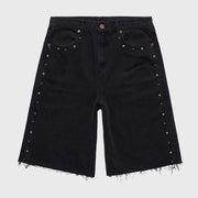 Studded Denim Shorts