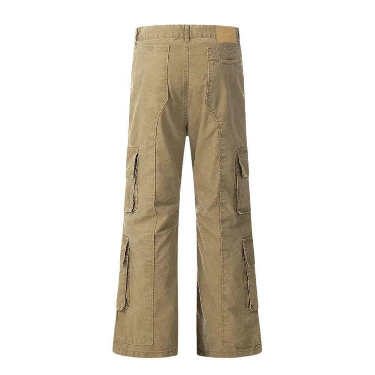 Multi-Pockets Cargo Carpenter Wide Leg Pant