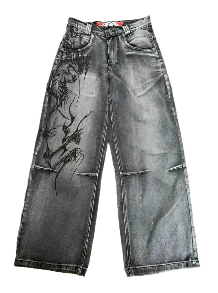 Vintage Y2K Gothic Tribal Baggy Jean