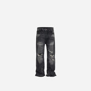 Black Washed Damaged Grunge Baggy Jeans