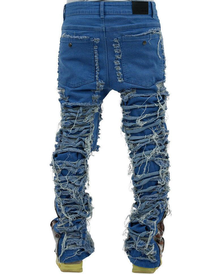 Dawn Damaged Flared Stacked Jeans