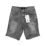 Paisley' Denim Black Shorts