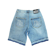ME' Rhinestone Blue Denim Shorts