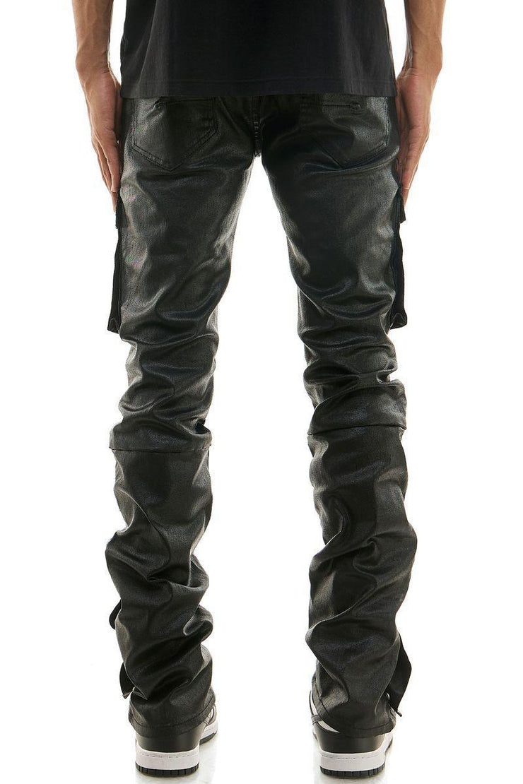 WAXED SNAP CARGO PANTS STACKED FIT (KNB3396)