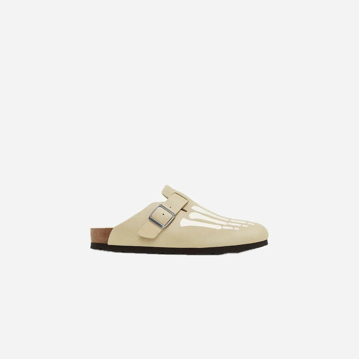 Nubuck Leather Skeleton Flat Slides Slippers