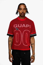 Blood Red Mesh Football Tee